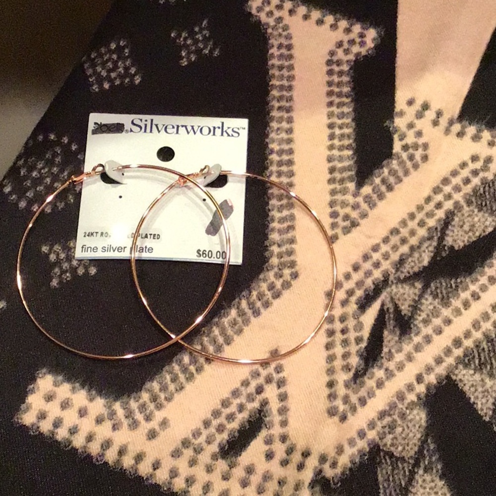 Belk fine silver large hoops earrings